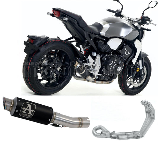 SCARICO COMPLETO OMOLOGATO CATALIZZATO ARROW GP2 GP-2 IN NICHROM NERO CON FONDELLO IN INOX COMPATIBILE CON HONDA CB 1000 R 18/23