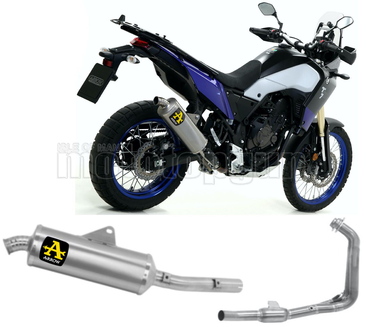 SCARICO OMOLOGATO ARROW INDY-RACE IN ALLUMINIO CON FONDELLO IN INOX COMPATIBILE CON YAMAHA TENERE 700 21/23