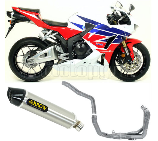SCARICO COMPLETO OMOLOGATO OPEN ARROW INDY-RACE IN TITANIO CON FONDELLO IN CARBY COMPATIBILE CON HONDA CBR 600 RR 13/16