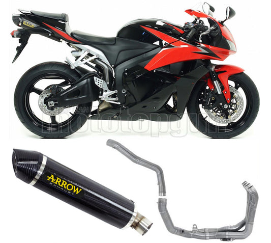 SCARICO COMPLETO OMOLOGATO OPEN ARROW INDY-RACE IN CARBONIO CON FONDELLO IN CARBY COMPATIBILE CON HONDA CBR 600 RR 13/16