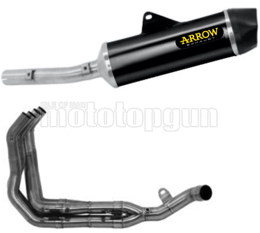 SCARICO OMOLOGATO OPEN ARROW INDY-RACE IN ALLUMINIO NERO CON FONDELLO IN CARBY COMPATIBILE CON KAWASAKI NINJA 1000 SX TOURER 21/23