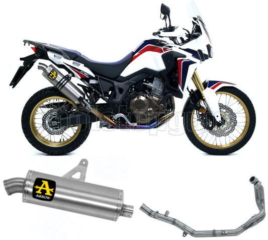SCARICO OMOLOGATO ARROW MAXI RACE-TECH IN ALLUMINIO CON FONDELLO IN INOX COMPATIBILE CON HONDA AFRICA TWIN 1000 16/19