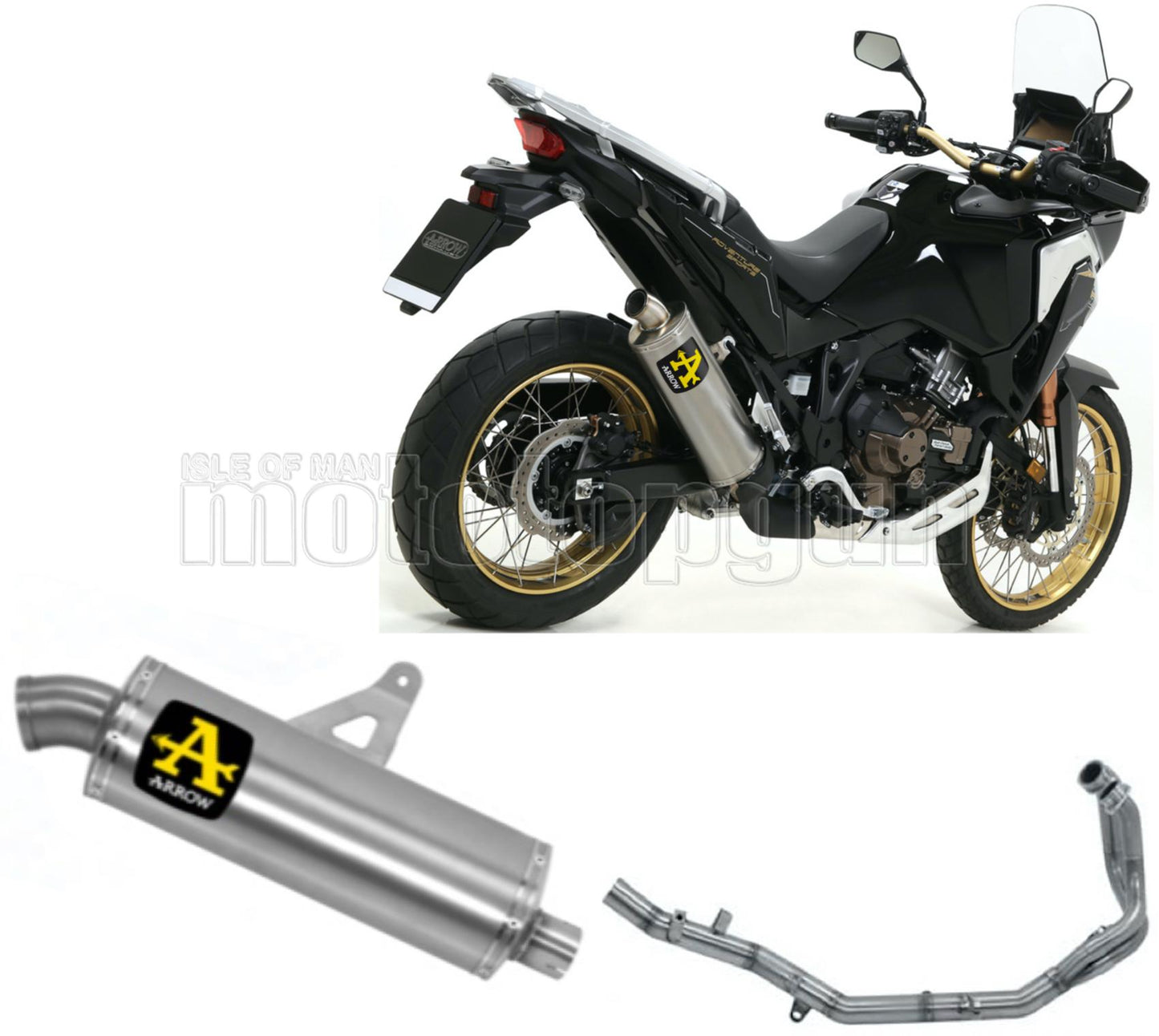 SCARICO OMOLOGATO ARROW MAXI RACE-TECH IN ALLUMINIO CON FONDELLO IN INOX COMPATIBILE CON HONDA AFRICA TWIN 1100 ADVENTURE SPORT 20/23