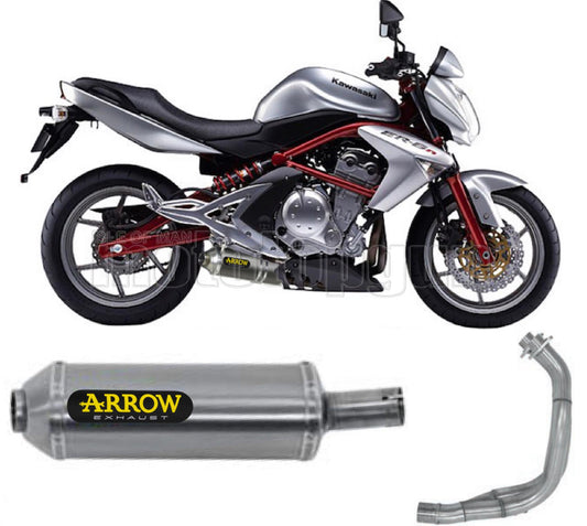 SCARICO COMPLETO OMOLOGATO OPEN BASSO ARROW MAXI RACE-TECH IN ALLUMINIO CON FONDELLO IN INOX COMPATIBILE CON KAWASAKI ER6N ER-6N 05/11