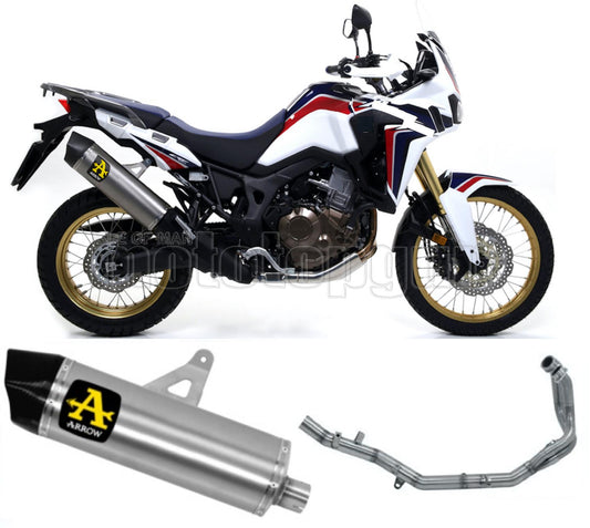 SCARICO OMOLOGATO ARROW MAXI RACE-TECH IN TITANIO CON FONDELLO IN CARBY COMPATIBILE CON HONDA AFRICA TWIN 1000 16/19