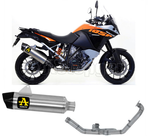 SCARICO COMPLETO OMOLOGATO OPEN ARROW MAXI RACE-TECH IN TITANIO CON FONDELLO IN CARBY COMPATIBILE CON KTM 1050 ADVENTURE 15/16