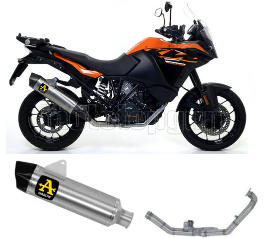 SCARICO COMPLETO OMOLOGATO OPEN ARROW MAXI RACE-TECH IN TITANIO CON FONDELLO IN CARBY COMPATIBILE CON KTM 1090 ADVENTURE 17/20
