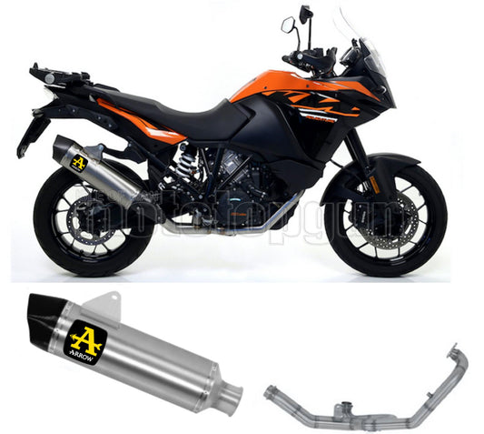 SCARICO COMPLETO OMOLOGATO OPEN ARROW MAXI RACE-TECH IN TITANIO CON FONDELLO IN CARBY COMPATIBILE CON KTM 1290 SUPER ADVENTURE 17/20