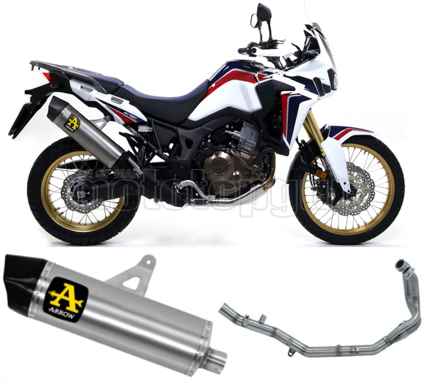 SCARICO OMOLOGATO ARROW MAXI RACE-TECH IN ALLUMINIO CON FONDELLO IN CARBY COMPATIBILE CON HONDA AFRICA TWIN 1000 16/19