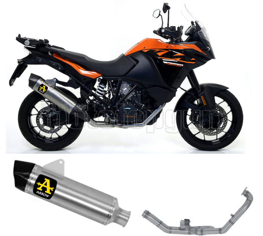 SCARICO COMPLETO OMOLOGATO OPEN ARROW MAXI RACE-TECH IN ALLUMINIO CON FONDELLO IN CARBY COMPATIBILE CON KTM 1090 ADVENTURE 17/20