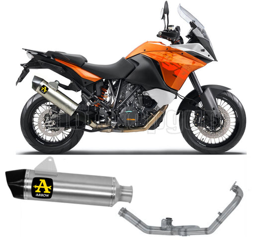 SCARICO COMPLETO OMOLOGATO OPEN ARROW MAXI RACE-TECH IN ALLUMINIO CON FONDELLO IN CARBY COMPATIBILE CON KTM 1190 ADVENTURE 13/16