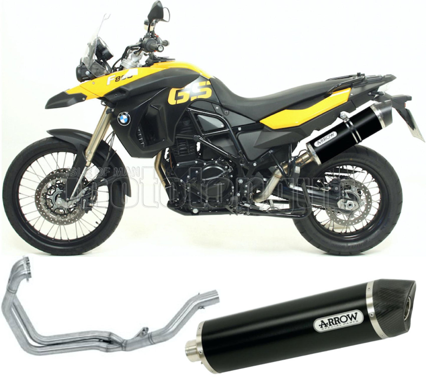SCARICO OMOLOGATO ARROW MAXI RACE-TECH IN ALLUMINIO NERO CON FONDELLO IN CARBY COMPATIBILE CON BMW F800 F-800 GS 08/16