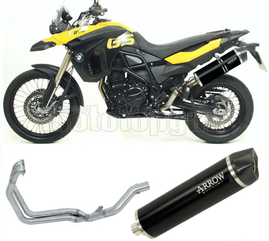 SCARICO OMOLOGATO ARROW MAXI RACE-TECH IN ALLUMINIO NERO CON FONDELLO IN CARBY COMPATIBILE CON BMW F800 F-800 GS ADVENTURE 08/16