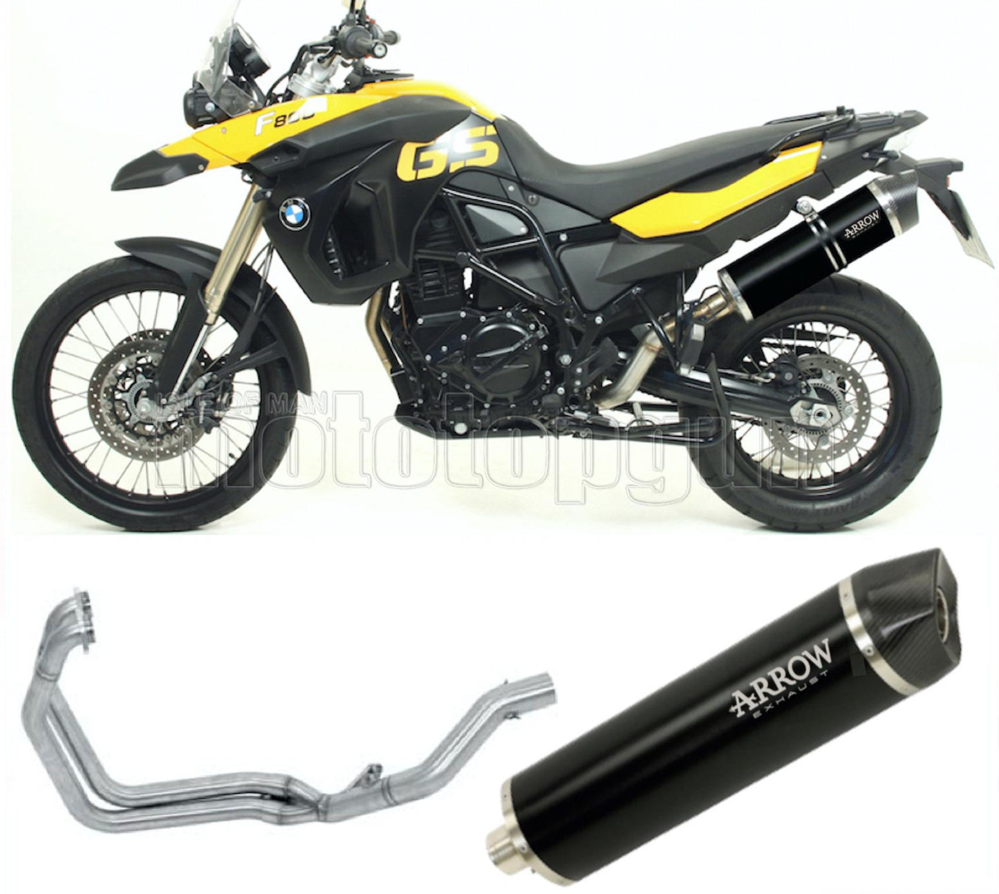 SCARICO OMOLOGATO ARROW MAXI RACE-TECH IN ALLUMINIO NERO CON FONDELLO IN CARBY COMPATIBILE CON BMW F800 F-800 GS ADVENTURE 08/16