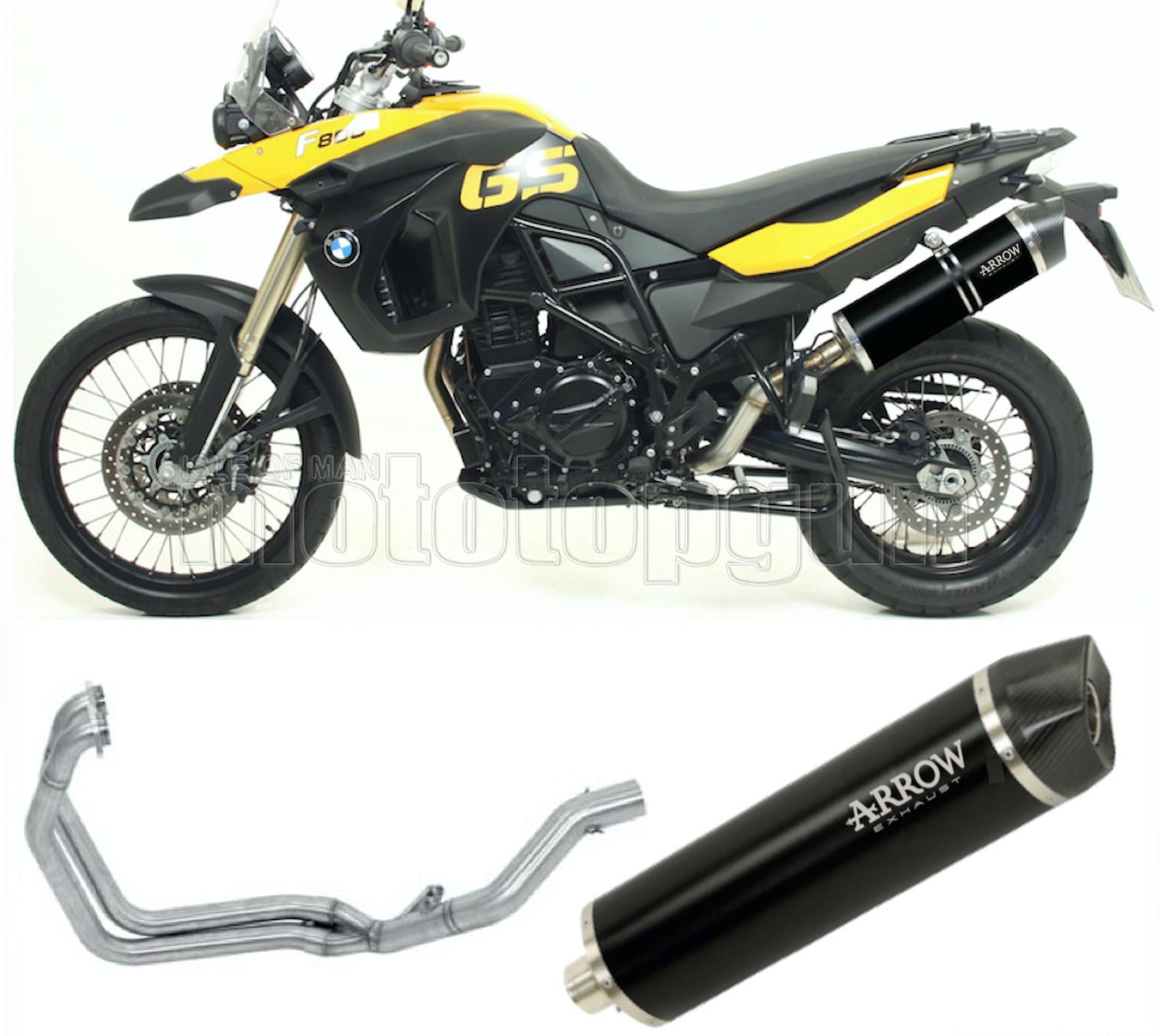 SCARICO OMOLOGATO ARROW MAXI RACE-TECH IN ALLUMINIO NERO CON FONDELLO IN CARBY COMPATIBILE CON BMW F800 F-800 GS ADVENTURE 08/16