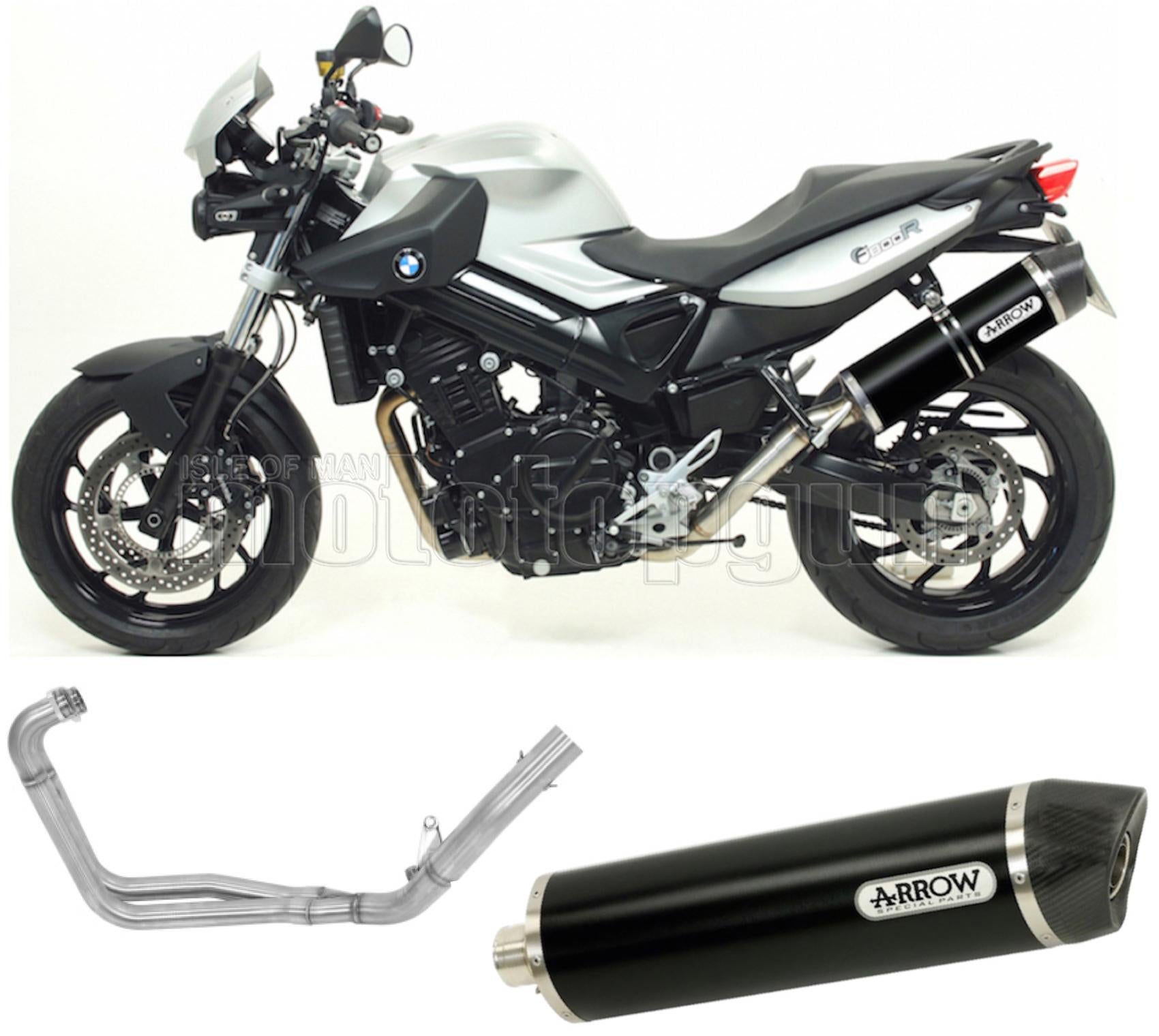 SCARICO COMPLETO OMOLOGATO OPEN ARROW MAXI RACE-TECH IN ALLUMINIO NERO CON FONDELLO IN CARBY COMPATIBILE CON BMW F800 F-800 R 09/16