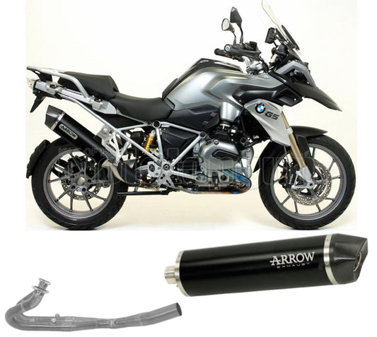 SCARICO COMPLETO OMOLOGATO OPEN ARROW MAXI RACE-TECH IN ALLUMINIO NERO CON FONDELLO IN CARBY COMPATIBILE CON BMW R1200 R-1200 GS 13/18