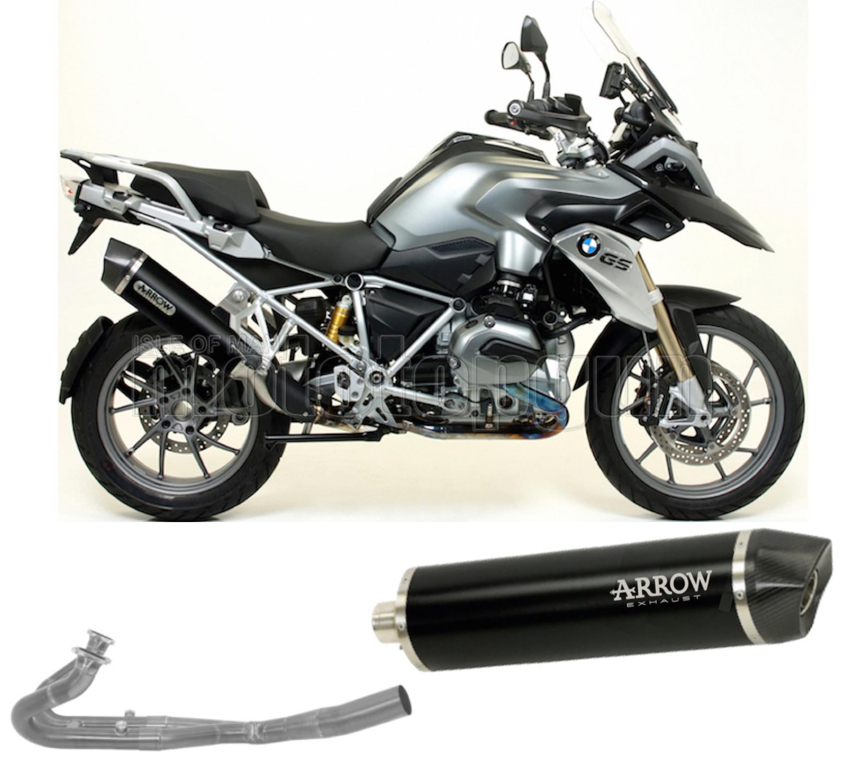 SCARICO COMPLETO OMOLOGATO OPEN ARROW MAXI RACE-TECH IN ALLUMINIO NERO CON FONDELLO IN CARBY COMPATIBILE CON BMW R1200 R-1200 GS 13/18