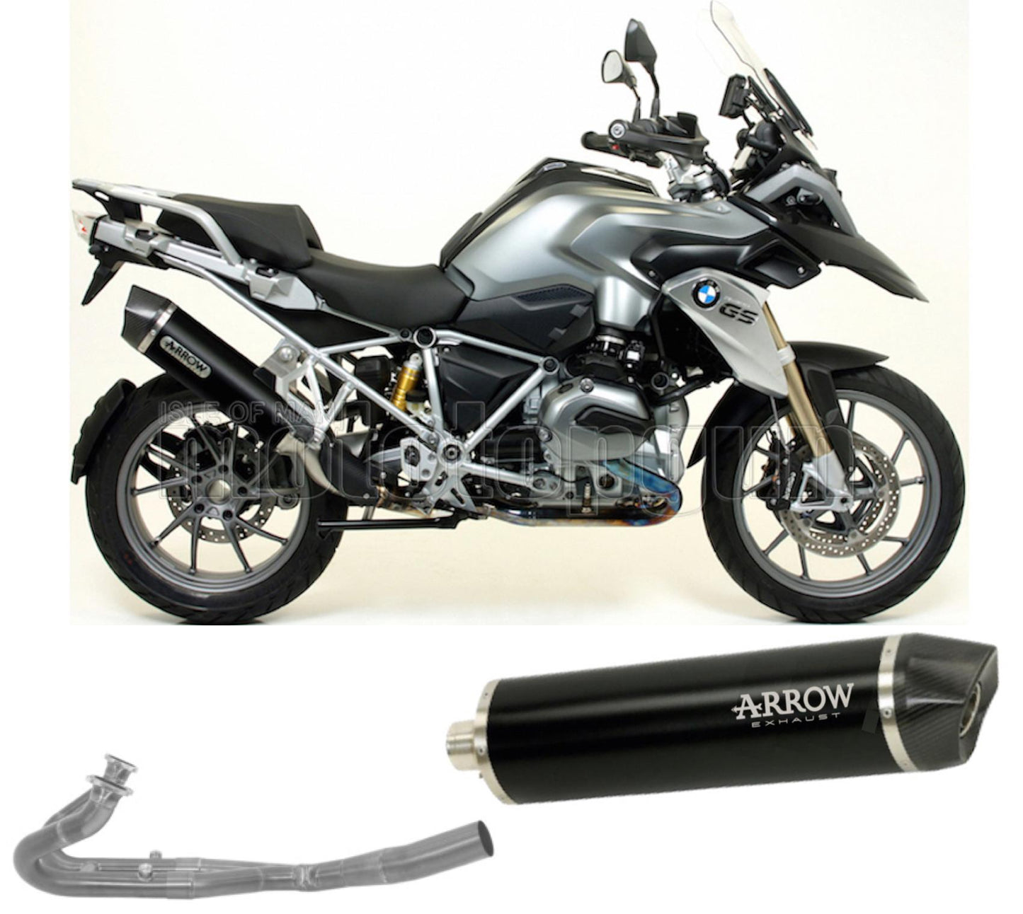 SCARICO COMPLETO OMOLOGATO OPEN ARROW MAXI RACE-TECH IN ALLUMINIO NERO CON FONDELLO IN CARBY COMPATIBILE CON BMW R1200 R-1200 GS ADVENTURE 13/18
