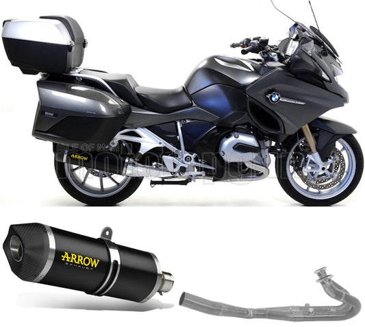 SCARICO OMOLOGATO CATALIZZATO ARROW MAXI RACE-TECH IN ALLUMINIO NERO CON FONDELLO IN CARBY COMPATIBILE CON BMW R1200 R-1200 RT 14/16