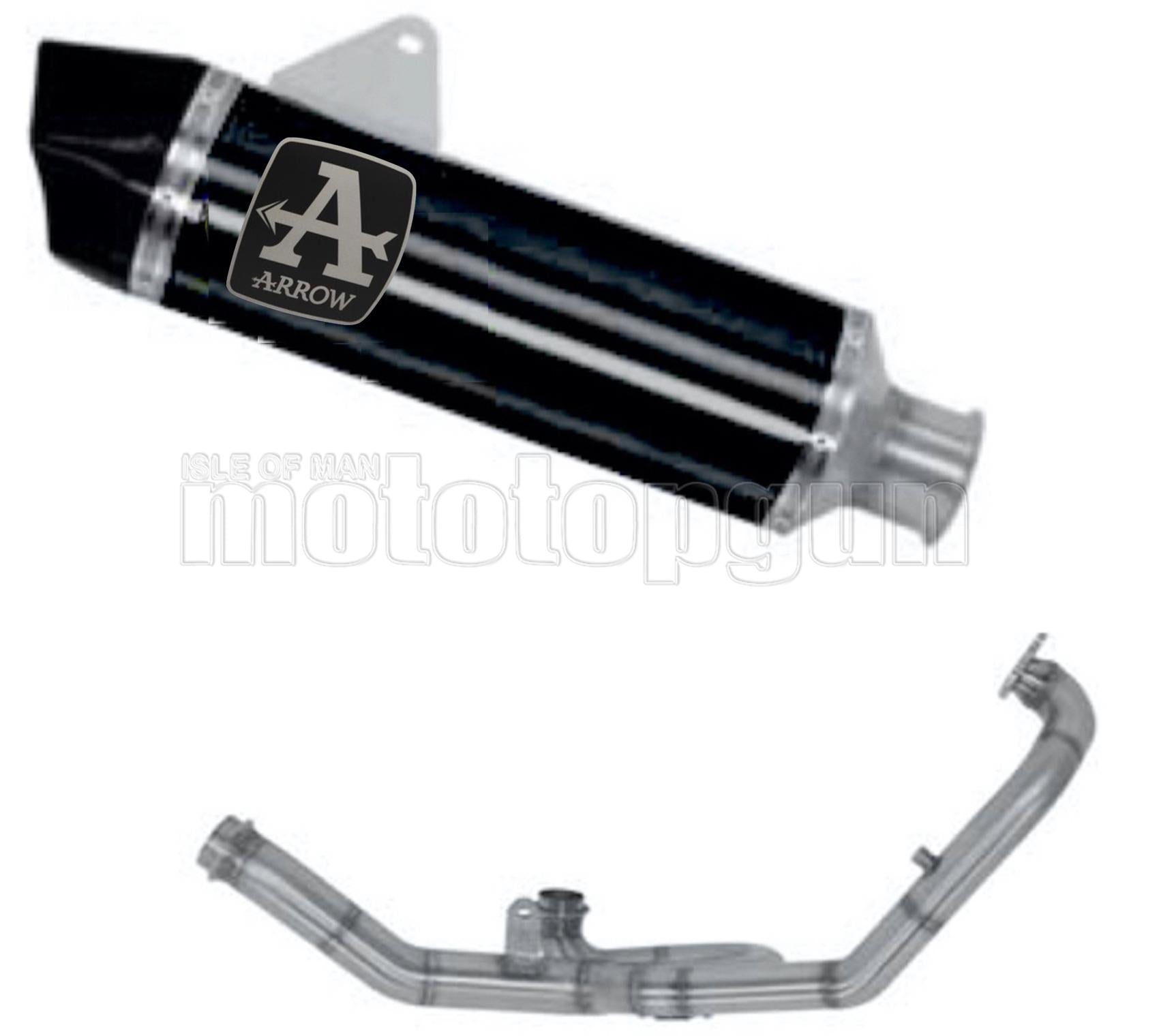 SCARICO COMPLETO OMOLOGATO OPEN ARROW MAXI RACE-TECH IN ALLUMINIO NERO CON FONDELLO IN CARBY COMPATIBILE CON KTM 1090 ADVENTURE 17/20
