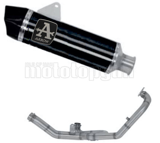 SCARICO COMPLETO OMOLOGATO OPEN ARROW MAXI RACE-TECH IN ALLUMINIO NERO CON FONDELLO IN CARBY COMPATIBILE CON KTM 1090 ADVENTURE 17/20