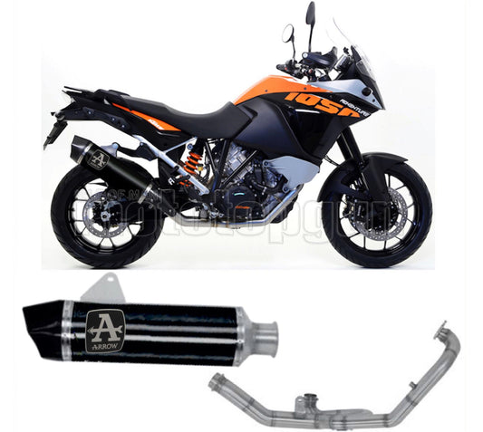 SCARICO COMPLETO OMOLOGATO OPEN ARROW MAXI RACE-TECH IN ALLUMINIO NERO CON FONDELLO IN CARBY COMPATIBILE CON KTM 1290 SUPER ADVENTURE 17/20