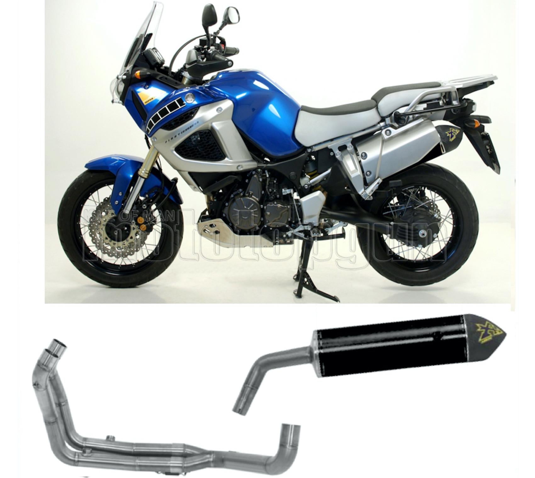 SCARICO OMOLOGATO ARROW MAXI RACE-TECH IN ALLUMINIO NERO CON FONDELLO IN CARBY COMPATIBILE CON YAMAHA XT 1200 Z SUPER TENERE 10/20