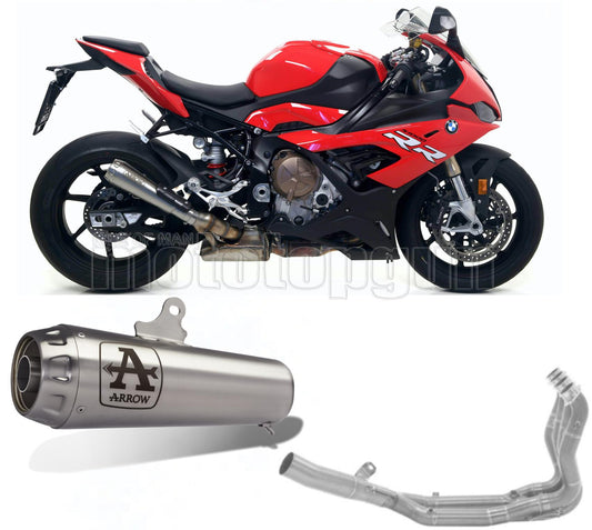 SCARICO OMOLOGATO OPEN ARROW PRO-RACE IN NICHROM CON FONDELLO IN INOX COMPATIBILE CON BMW S1000 S-1000 RR 19/23