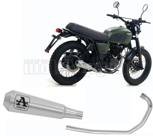 SCARICO OMOLOGATO OPEN ARROW PRO-RACE IN NICHROM CON FONDELLO IN INOX COMPATIBILE CON BRIXTON BX 125 X 19/20