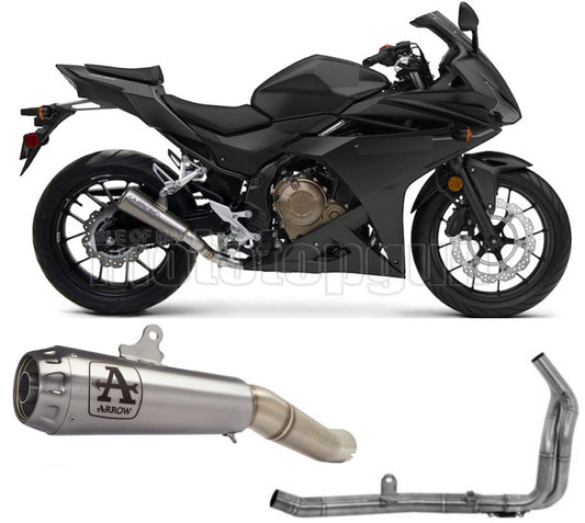 SCARICO OMOLOGATO OPEN ARROW PRO-RACE IN NICHROM CON FONDELLO IN INOX COMPATIBILE CON HONDA CBR 500 R 19/20