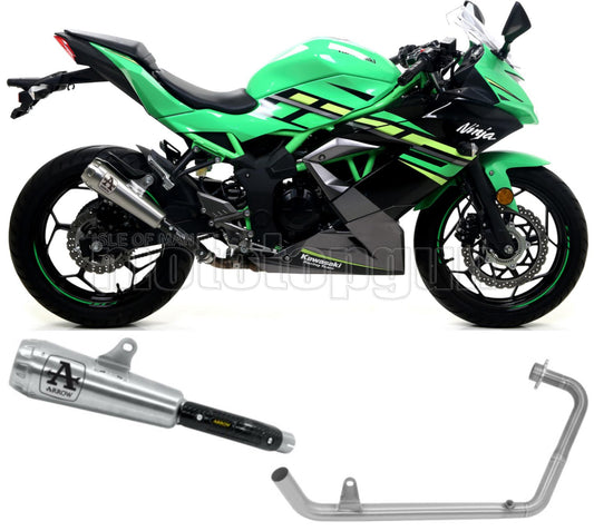 SCARICO OMOLOGATO OPEN ARROW PRO-RACE IN NICHROM CON FONDELLO IN INOX COMPATIBILE CON KAWASAKI NINJA 125 19/20