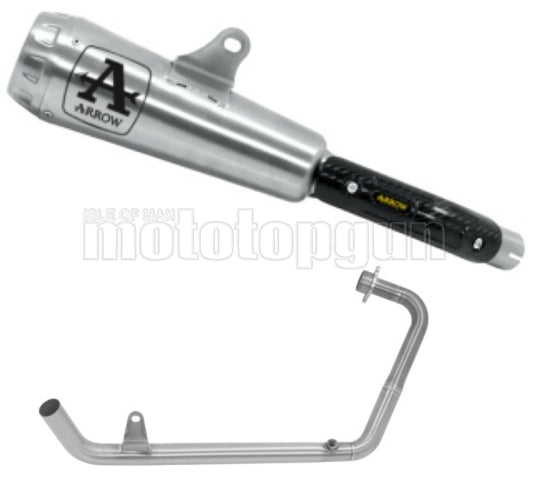 SCARICO OMOLOGATO OPEN ARROW PRO-RACE IN NICHROM CON FONDELLO IN INOX COMPATIBILE CON KAWASAKI Z125 Z-125 19/20