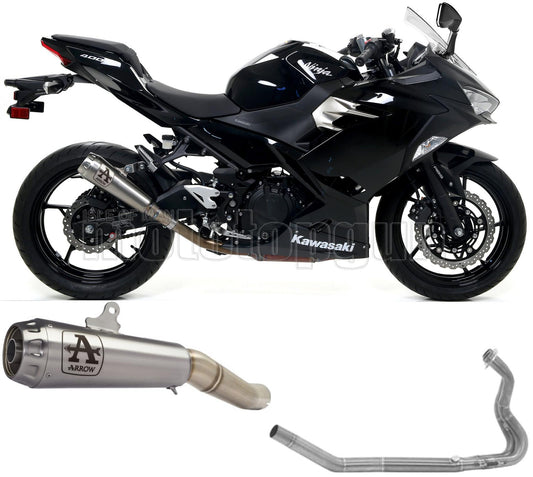 SCARICO OMOLOGATO ARROW PRO-RACE IN NICHROM CON FONDELLO IN INOX COMPATIBILE CON KAWASAKI NINJA 400 18/21