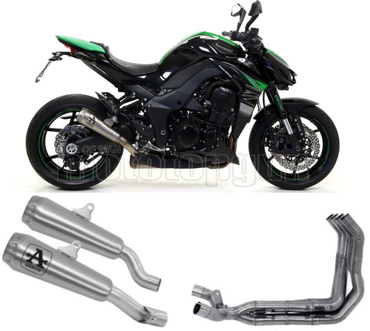 SCARICO COMPLETO OMOLOGATO OPEN ARROW PRO-RACE IN NICHROM CON FONDELLO IN INOX COMPATIBILE CON KAWASAKI Z1000 Z-1000 17/20