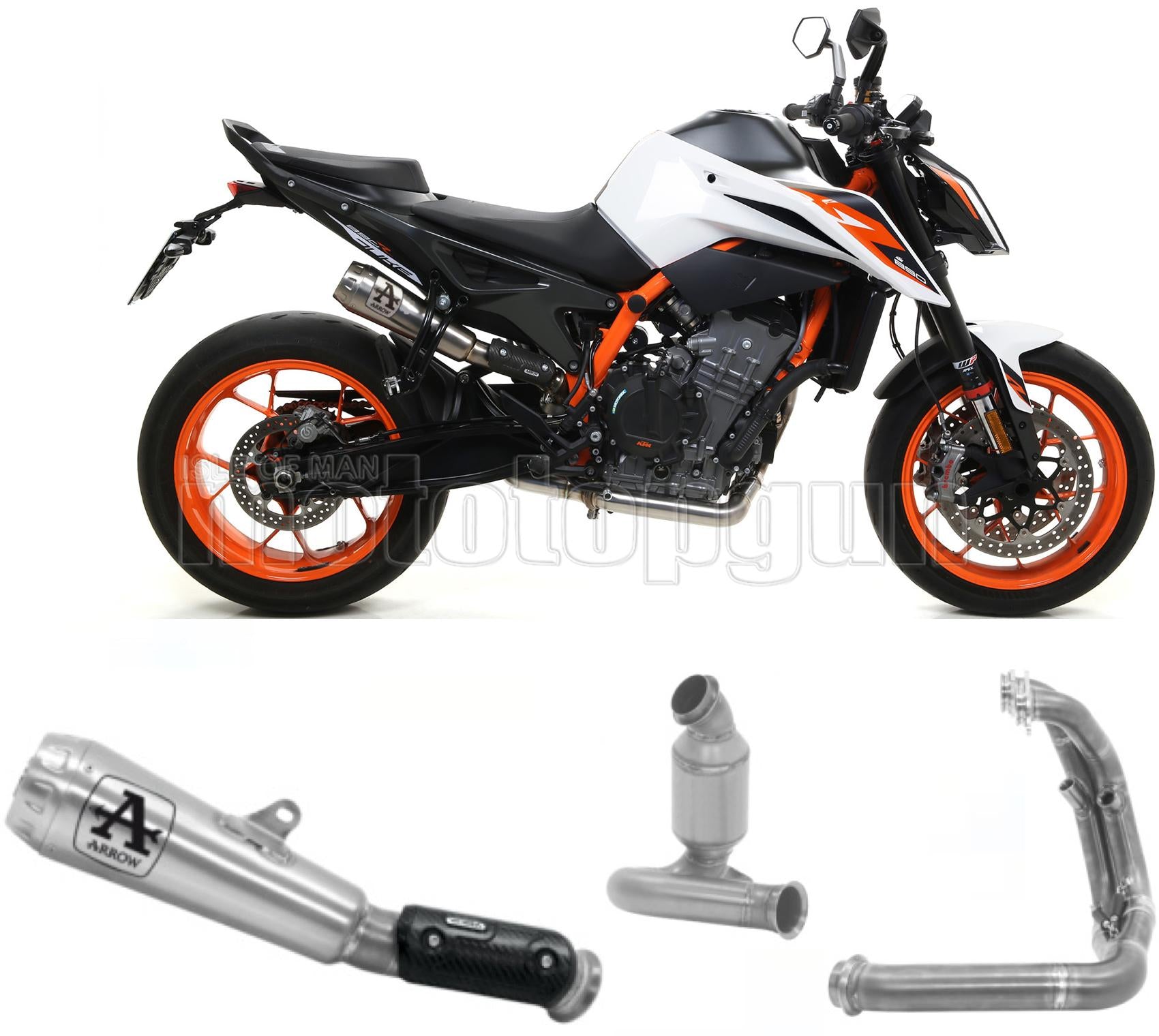 SCARICO OMOLOGATO ARROW PRO-RACE IN NICHROM CON FONDELLO IN INOX COMPATIBILE CON KTM 890 DUKE R 20/23