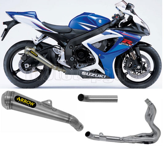 SCARICO COMPLETO OMOLOGATO CATALIZZATO ARROW PRO-RACE IN NICHROM CON FONDELLO IN INOX COMPATIBILE CON SUZUKI GSX-R 600 IE 06/07