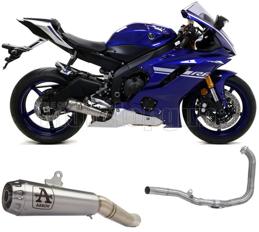 SCARICO OMOLOGATO ARROW PRO-RACE IN NICHROM CON FONDELLO IN INOX COMPATIBILE CON YAMAHA YZF R6 17/21