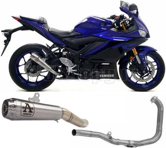 SCARICO OMOLOGATO OPEN DOPPIO TERMINALE ARROW PRO-RACE IN NICHROM CON FONDELLO IN INOX COMPATIBILE CON YAMAHA YZF R3 19/20