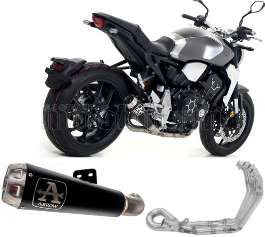SCARICO OMOLOGATO ARROW PRO-RACE IN NICHROM NERO CON FONDELLO IN INOX COMPATIBILE CON HONDA CB 1000 R 18/23