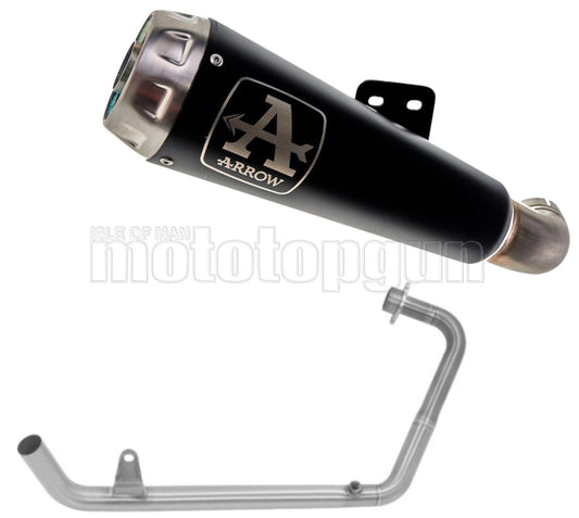 SCARICO OMOLOGATO OPEN ARROW PRO-RACE IN NICHROM NERO CON FONDELLO IN INOX COMPATIBILE CON KAWASAKI NINJA 125 19/20