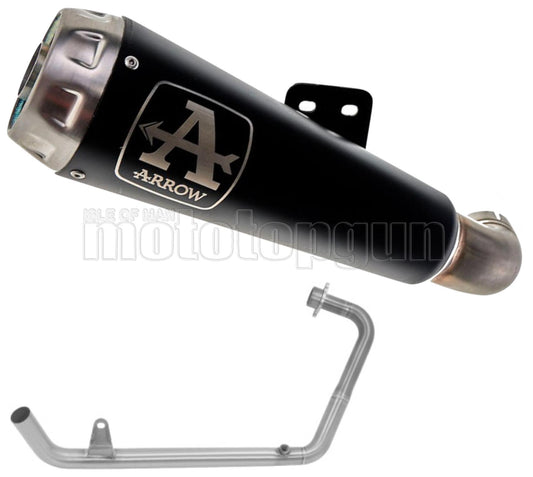 SCARICO OMOLOGATO OPEN ARROW PRO-RACE IN NICHROM NERO CON FONDELLO IN INOX COMPATIBILE CON KAWASAKI Z125 Z-125 19/20