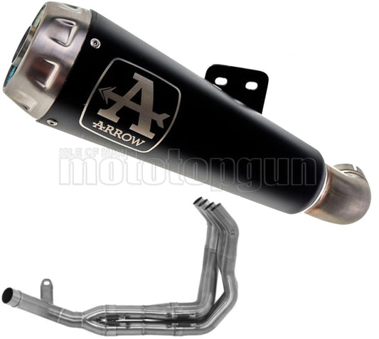 SCARICO OMOLOGATO OPEN ARROW PRO-RACE IN NICHROM NERO CON FONDELLO IN INOX COMPATIBILE CON KAWASAKI Z900 Z-900 20/23