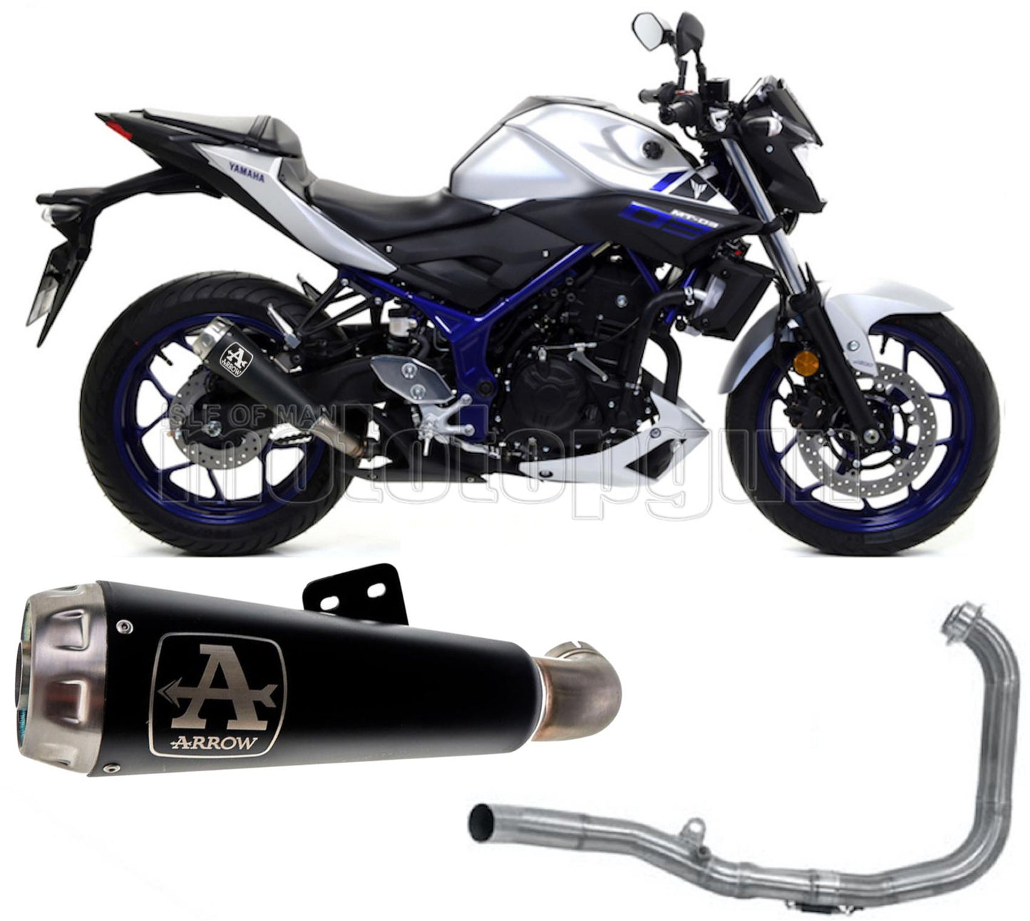 SCARICO OMOLOGATO CATALIZZATO ARROW PRO-RACE IN NICHROM NERO CON FONDELLO IN INOX COMPATIBILE CON YAMAHA MT03 MT-03 16/17