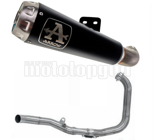 SCARICO OMOLOGATO OPEN DOPPIO TERMINALE ARROW PRO-RACE IN NICHROM NERO CON FONDELLO IN INOX COMPATIBILE CON YAMAHA YZF R3 19/20