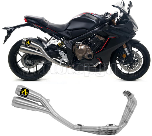 SCARICO OMOLOGATO OPEN ARROW PRO-RACE TWIN IN TITANIO CON FONDELLO IN TITANIO COMPATIBILE CON HONDA CB 650 R 19/22