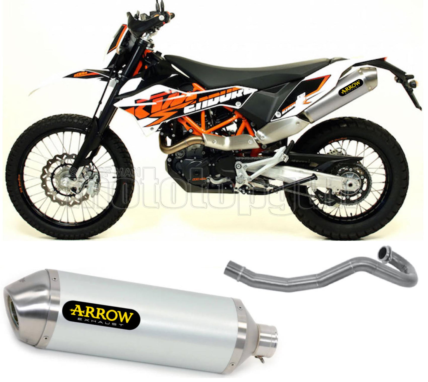 SCARICO OMOLOGATO ARROW RACE-TECH IN TITANIO CON FONDELLO IN INOX COMPATIBILE CON KTM 690 ENDURO R 19/23