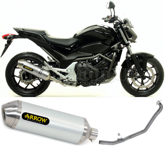 SCARICO COMPLETO OMOLOGATO OPEN ARROW RACE-TECH IN ALLUMINIO CON FONDELLO IN INOX COMPATIBILE CON HONDA NC 700 S 12/14