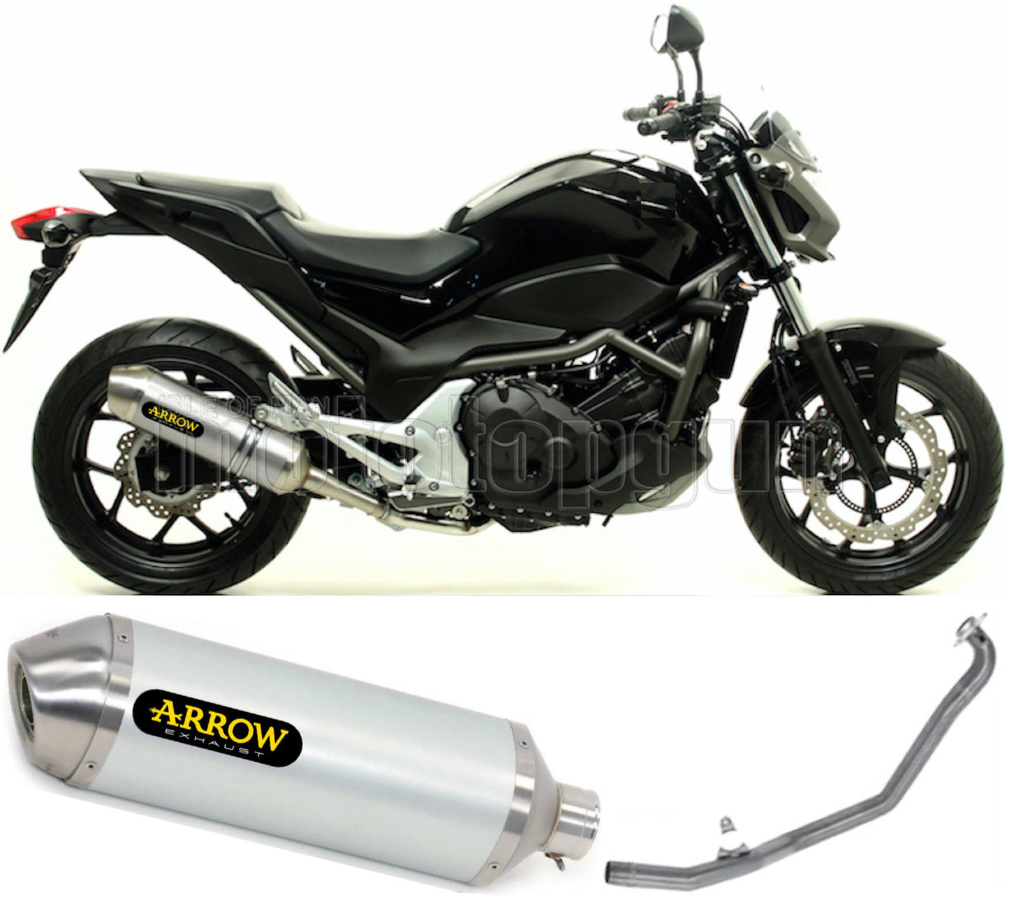 SCARICO COMPLETO OMOLOGATO OPEN ARROW RACE-TECH IN ALLUMINIO CON FONDELLO IN INOX COMPATIBILE CON HONDA NC 700 S 12/14