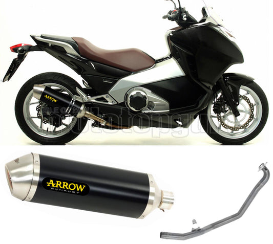 SCARICO COMPLETO OMOLOGATO OPEN ARROW RACE-TECH IN ALLUMINIO NERO CON FONDELLO IN INOX COMPATIBILE CON HONDA INTEGRA 700 12/13